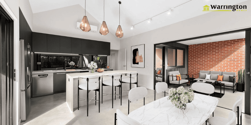 Modern kitchen and living area in a renovated Camberwell home